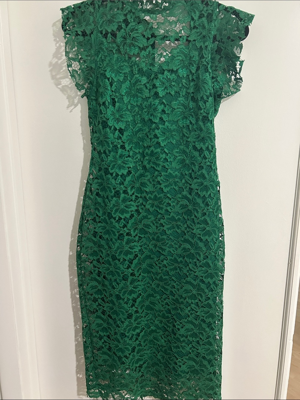 Emerald Green Lace Sheath Dress